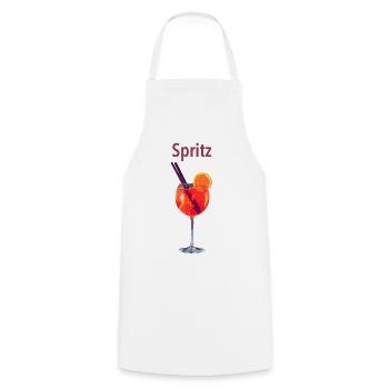 Spritz Glas Illustration - Kochschürze - Weiß - Vorne - AI Model Male 185 dark (185cm)
