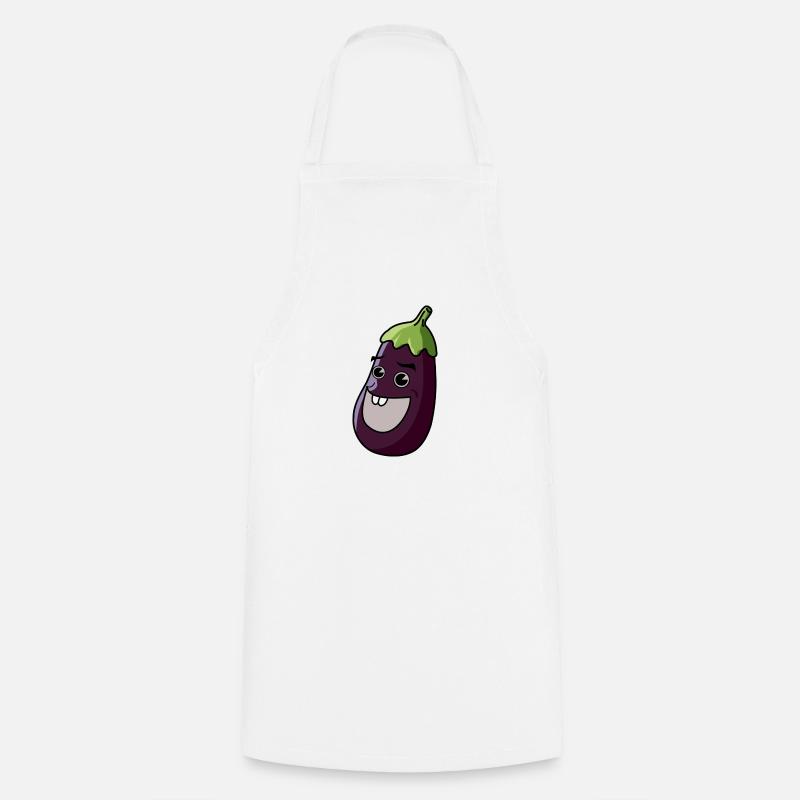 Aubergine Comic - Kochschürze - Weiß