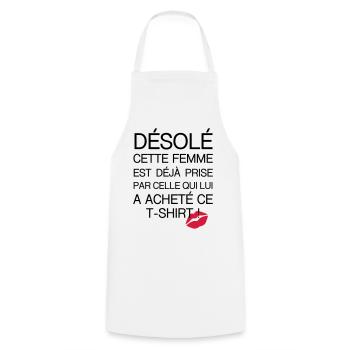 desole femme prise - Tablier de cuisine - blanc - Devant - AI Model Male 185 dark (185cm)