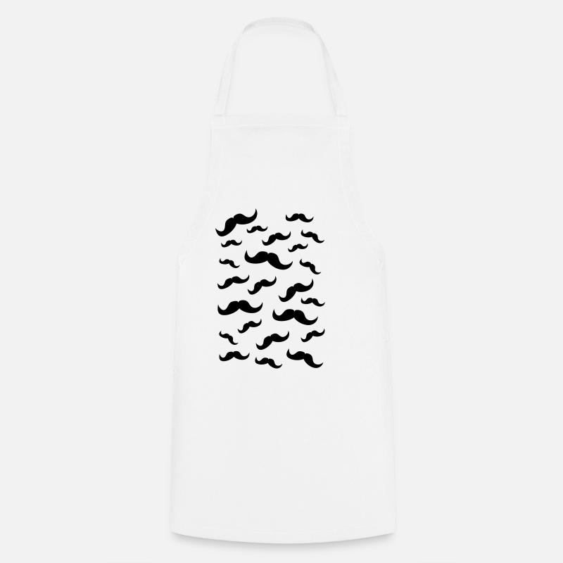 Moustache - Tablier de cuisine - blanc