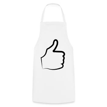 Pouce levé - Tablier de cuisine - blanc - Devant - AI Model Male 185 dark (185cm)