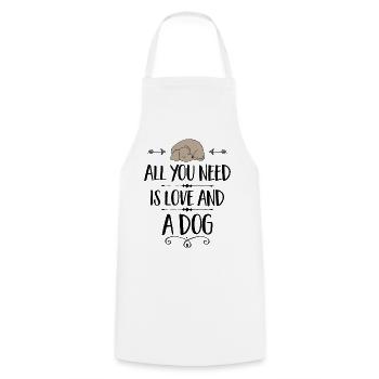Chien - Tablier de cuisine - blanc - Devant - AI Model Male 185 dark (185cm)