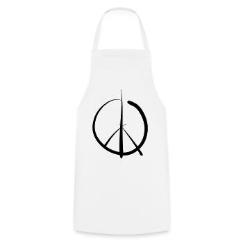 Peace - Cooking Apron - white - Front - AI Model Male 185 dark (185cm)