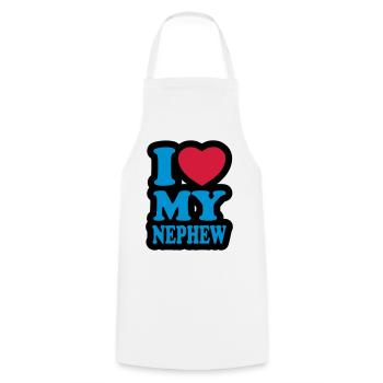 I love my nephew - Cooking Apron - white - Front - AI Model Male 185 dark (185cm)