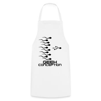 Geek Conception - Tablier de cuisine - blanc - Devant - AI Model Male 185 dark (185cm)