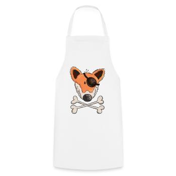 Kleiner Fuchs Pirat - Tiere - Piraten - Geschenk - Kochschürze - Weiß - Vorne - AI Model Male 185 dark (185cm)