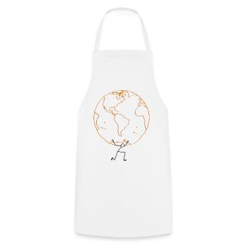 EARTH02 - Kochschürze - Weiß - Vorne - AI Model Male 185 dark (185cm)