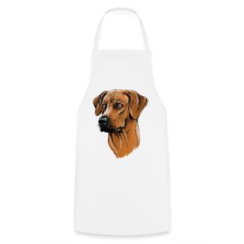 Rhodesian Ridgeback - Cooking Apron - white - Front - AI Model Male 185 dark (185cm)