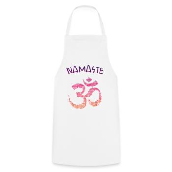 Yoga Om Namaste - Kochschürze - Weiß - Vorne - AI Model Male 185 dark (185cm)