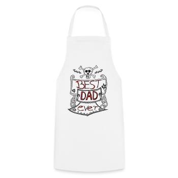 Meilleur papa de tous les temps crâne père pirate motif cool - Tablier de cuisine - blanc - Devant - AI Model Male 185 dark (185cm)