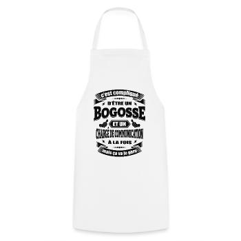BOGOSSE ET CHARGE DE COMMUNICATION - Tablier de cuisine - blanc - Devant - AI Model Male 185 dark (185cm)