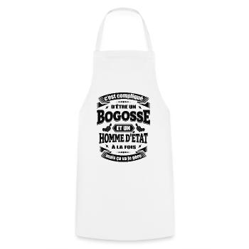 BOGOSSE ET HOMME D’ÉTAT - Tablier de cuisine - blanc - Devant - AI Model Male 185 dark (185cm)