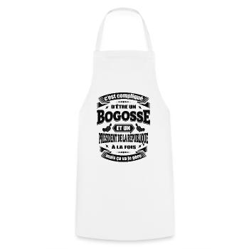 BOGOSSE PRESIDENT DE LA REPUBLIQUE - Tablier de cuisine - blanc - Devant - AI Model Male 185 dark (185cm)