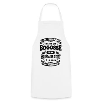 BOGOSSE ET SECRÉTAIRE D’ÉTAT - Tablier de cuisine - blanc - Devant - AI Model Male 185 dark (185cm)