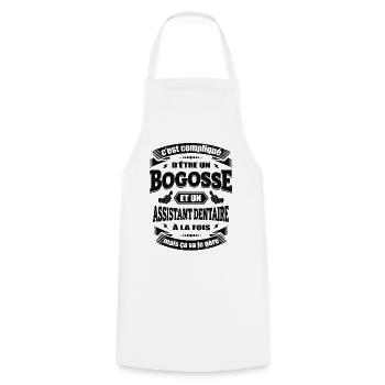 BOGOSSE ET ASSISTANT DENTAIRE - Tablier de cuisine - blanc - Devant - AI Model Male 185 dark (185cm)