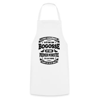 BOGOSSE ET PREMIER MINISTRE - Tablier de cuisine - blanc - Devant - AI Model Male 185 dark (185cm)