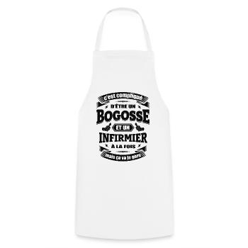 BOGOSSE ET INFIRMIER - Tablier de cuisine - blanc - Devant - AI Model Male 185 dark (185cm)