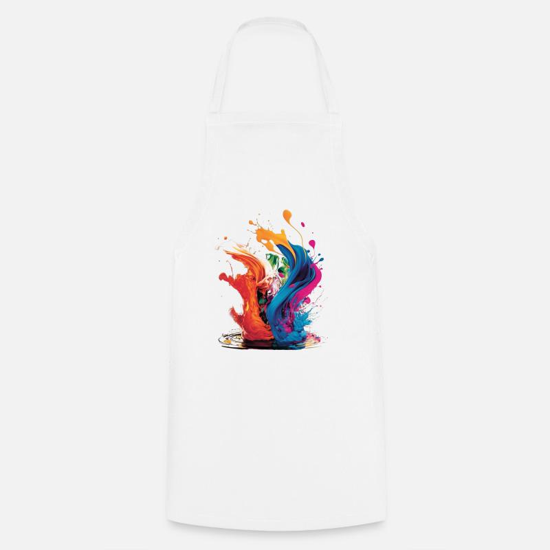 Une touche de couleurs - Tablier de cuisine - blanc