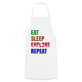 Nature Experience Hikers Hiking Statement Mountains - Cooking Apron - white - Front - AI Model Male 185 dark (185cm)