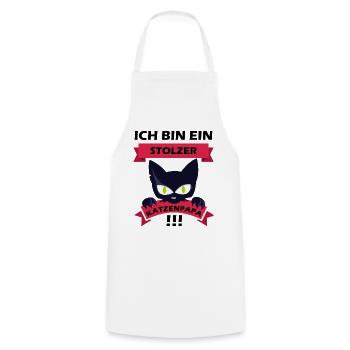 Stolzer Katzenpapa - Kochschürze - Weiß - Vorne - AI Model Male 185 dark (185cm)