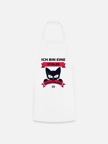Stolze Katzenmama - Kochschürze - Weiß