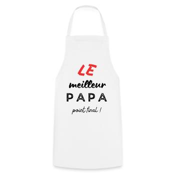 Le meilleur papa, point final ! - Tablier de cuisine - blanc - Devant - AI Model Male 185 dark (185cm)