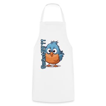 Vogel Lustig Spruch Bird - Guckst Du? - Kochschürze - Weiß - Vorne - AI Model Male 185 dark (185cm)