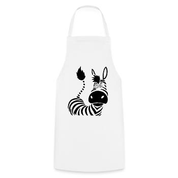 Zebrastreifen - Kochschürze - Weiß - Vorne - AI Model Male 185 dark (185cm)