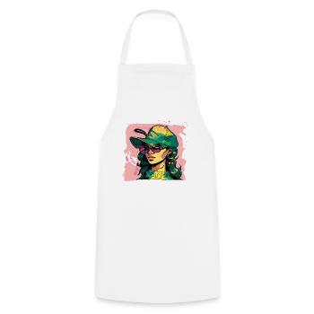 Urban Style Girl - Cooking Apron - white - Front - AI Model Male 185 dark (185cm)