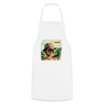 Safari - Cooking Apron - white - Front - AI Model Male 185 dark (185cm)