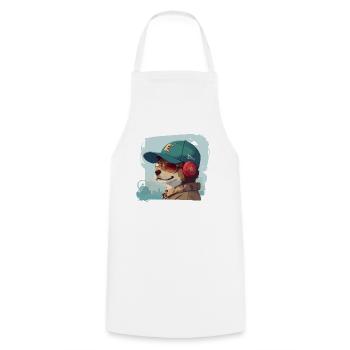 Chien cool - Tablier de cuisine - blanc - Devant - AI Model Male 185 dark (185cm)