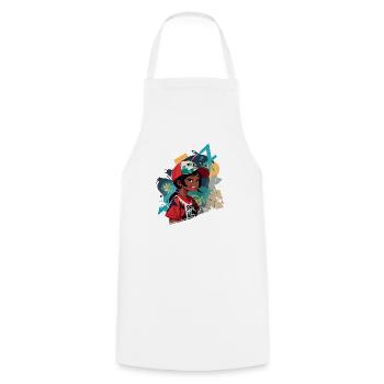 Fille de graffiti - Tablier de cuisine - blanc - Devant - AI Model Male 185 dark (185cm)