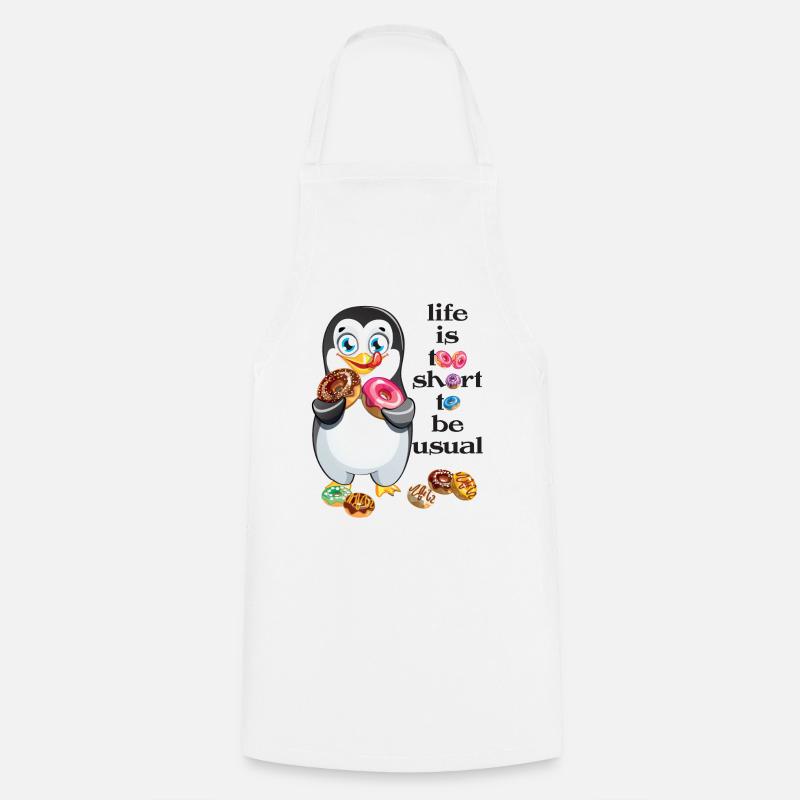 Pinguin Donut zweideutiger Spruch und Einstellung - Kochschürze - Weiß
