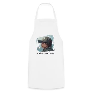 Anime Style Superhero - Cooking Apron - white - Front - AI Model Male 185 dark (185cm)