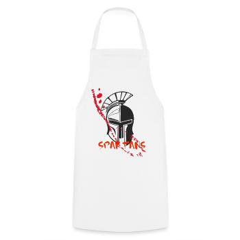 Helmet Sparta and Blood 7 - Cooking Apron - white - Front - AI Model Male 185 dark (185cm)