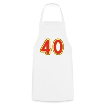 40 - Tablier de cuisine - blanc - Devant - AI Model Male 185 dark (185cm)