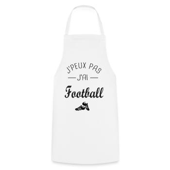 J'peux pas j ai Football joueur footballeur foot - Tablier de cuisine - blanc - Devant - AI Model Male 185 dark (185cm)