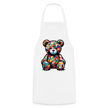 Teddy bear - Cooking Apron - white - Front - AI Model Male 185 dark (185cm)
