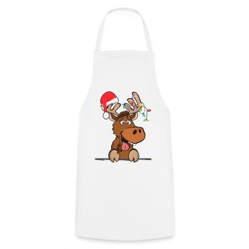 Cool Reindeer Christmas Hat Snow Christmas - Cooking Apron - white - Front - AI Model Male 185 dark (185cm)