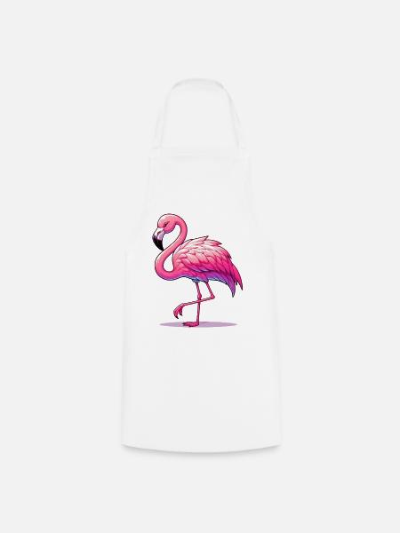 Flamingo - Kochschürze - Weiß