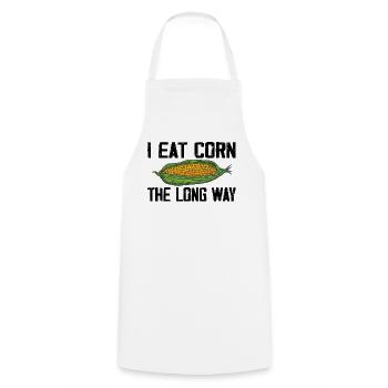 I Eat Corn The Long Way Inappropriate Embarrassing - Cooking Apron - white - Front - AI Model Male 185 dark (185cm)