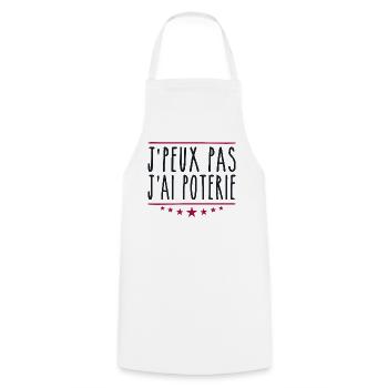 J'peux pas j'ai poterie | Potier - Tablier de cuisine - blanc - Devant - AI Model Male 185 dark (185cm)