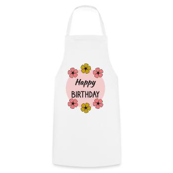 1. 1 year. 1st ANNIVERSARY. 1 YEAR ANNIVERSARY - Cooking Apron - white - Front - AI Model Male 185 dark (185cm)