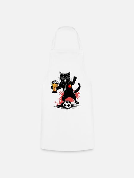Schiri Cat - Schiedsrichter Katze - Kochschürze - Weiß