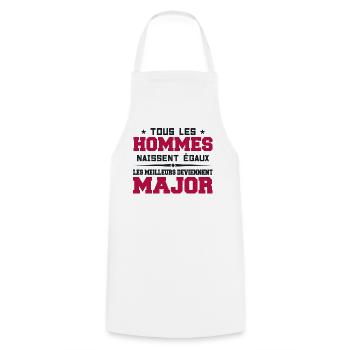 Rank Major Military Army Funny Gift - Cooking Apron - white - Front - AI Model Male 185 dark (185cm)