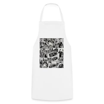 Retro Comic Newspaper Clipping– Vintage Newspaper - Cooking Apron - white - Front - AI Model Male 185 dark (185cm)
