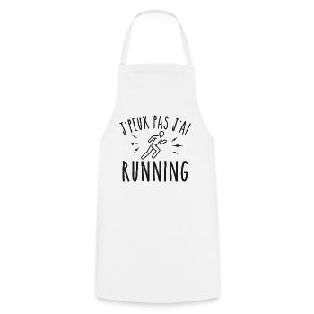 running je peux pas j'ai running coureur - Tablier de cuisine - blanc - Devant - AI Model Male 185 dark (185cm)