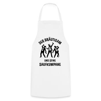 Der Bräutigam Und Seine Saufkumpane (JGA Bier / B) - Kochschürze - Weiß - Vorne - AI Model Male 185 dark (185cm)