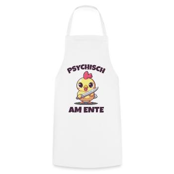 Psychisch am Ente - Kochschürze - Weiß - Vorne - AI Model Male 185 dark (185cm)