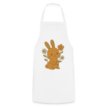 Bunny Bunny Printemps Fleurs Été Jardin de Pâques - Tablier de cuisine - blanc - Devant - AI Model Male 185 dark (185cm)